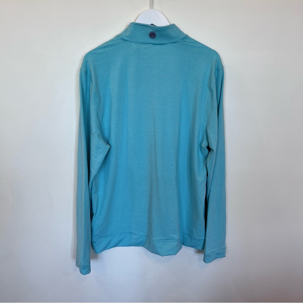 Southern Tide Men’s Cruiser 1/4 Zip Green Stripes Large Preppy Long Sleeve - Picture 5 of 6